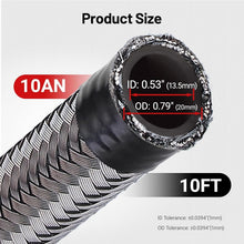 Load image into Gallery viewer, Versatile 10FT 10AN Braided Hose for Fuel, Oil, and Hydraulic Fluid Applications
