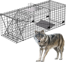 Load image into Gallery viewer, Stainless Steel Large Animal Trap - 51x19x17in for Dogs, Coyotes, Raccoons