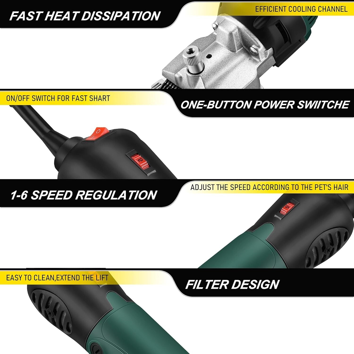 Versatile Livestock Clippers with Variable Speed - Perfect for Professional Care