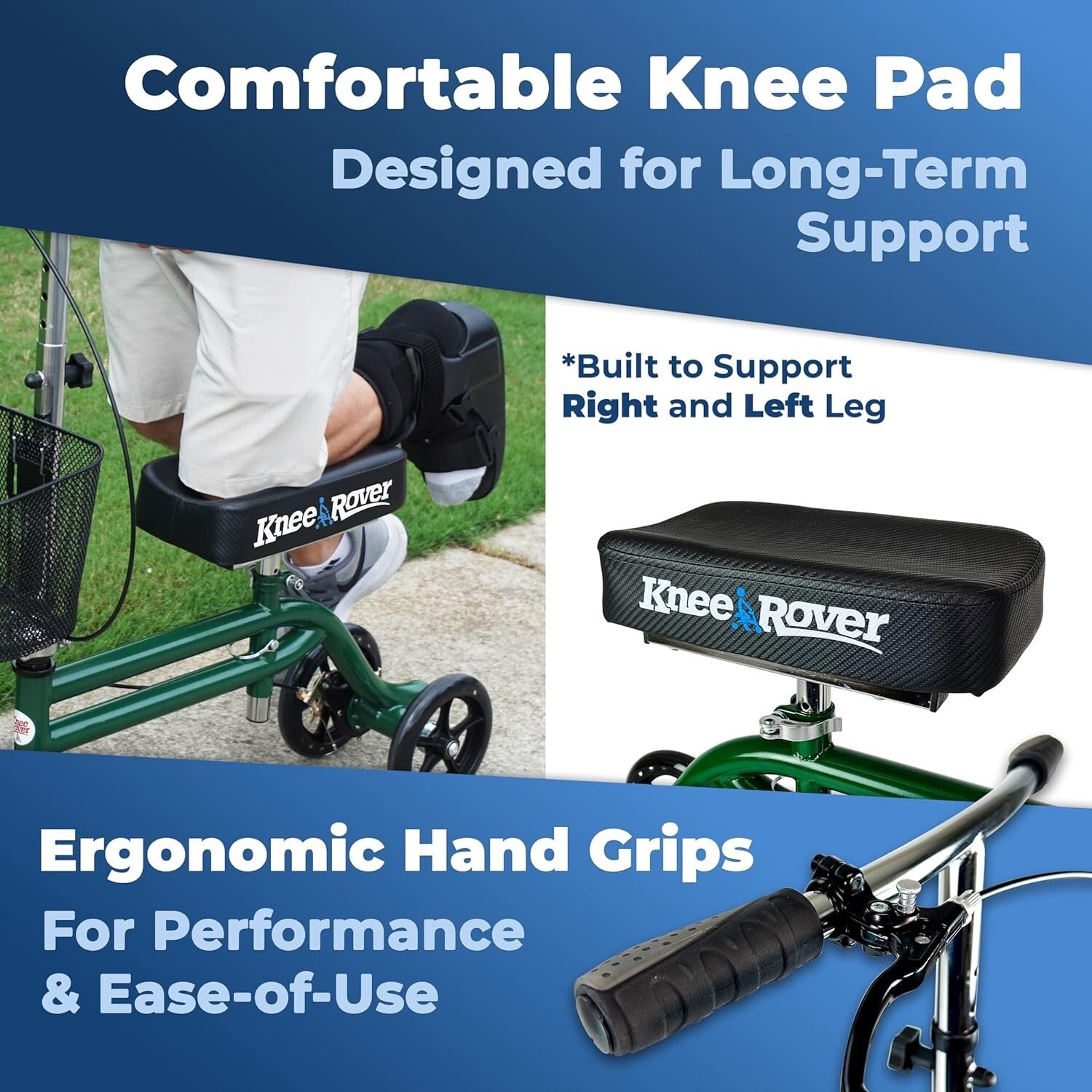 Foldable Knee Rover Scooter for Foot Surgery - Comfort & Control with Basket