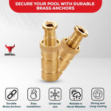Load image into Gallery viewer, Heavy-Duty Brass Pool Cover Anchors - Universal Fit for Concrete &amp; Pavers Deck