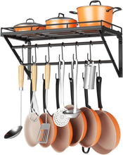 Load image into Gallery viewer, Elegant 23-Inch Hanging Pot Rack with Rust-Resistant Iron and Adjustable Hooks