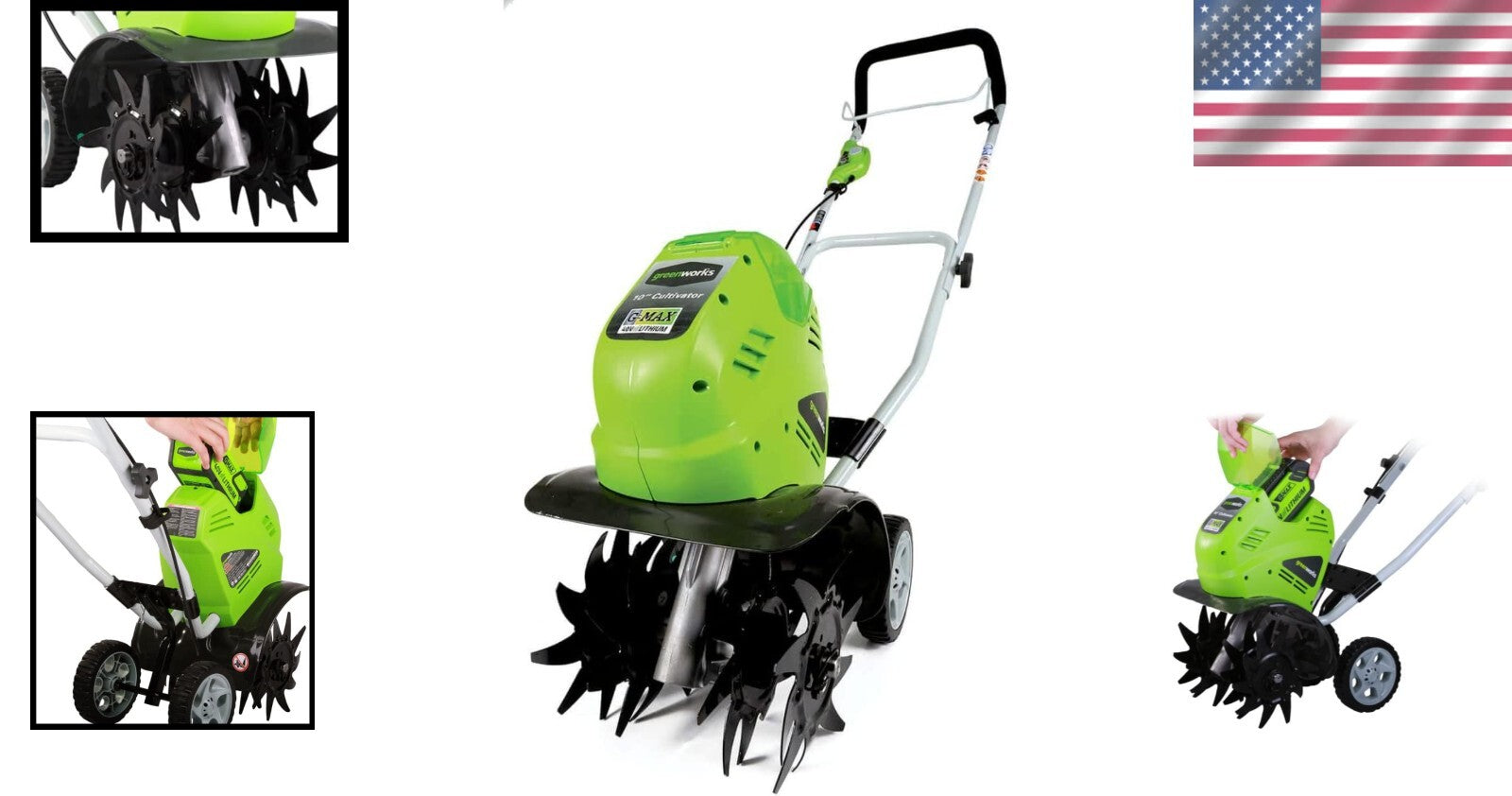 Compact 40V Cordless Cultivator with Easy Start and 3-Year Warranty for Gardens