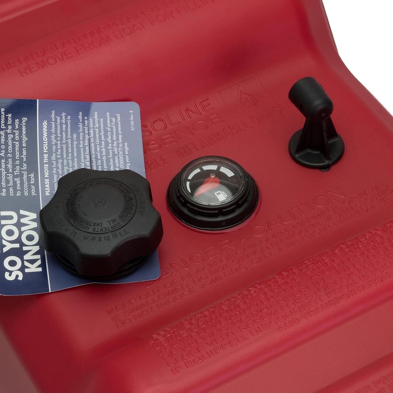 Heavy-Duty 12 Gallon Marine Fuel Tank with Vacuum Valve & EPA Certification
