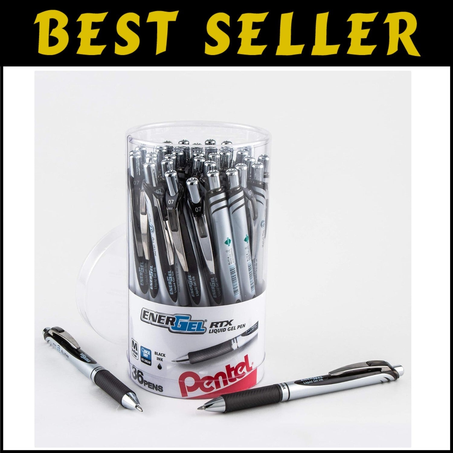 Professional Liquid Gel Ink Pen Set - 36 Retractable Pens, Medium and Bold