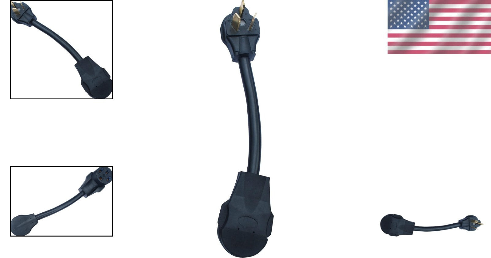 Durable NEMA 3-Prong to 4-Prong Adapter for Smooth Power Transfer - 12' Length