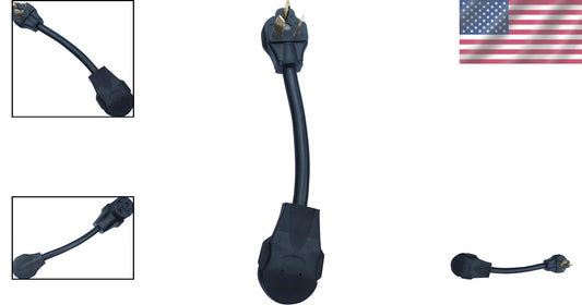 Durable NEMA 3-Prong to 4-Prong Adapter for Smooth Power Transfer - 12' Length