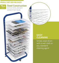 Load image into Gallery viewer, Portable Art Drying Rack with 25 Shelves - Wall Mountable for Efficient Storage