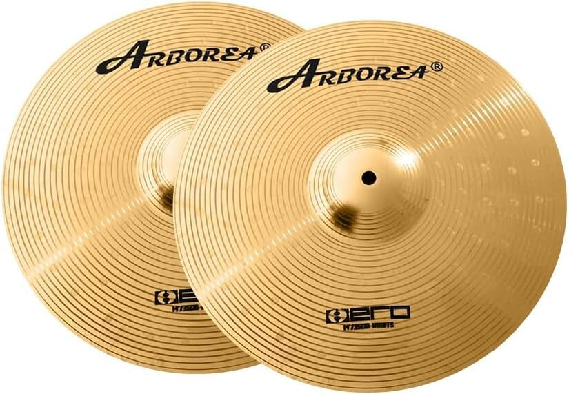 Premium Stainless Steel 8-Pc Cymbal Pack – Includes Hihats, Crash, & Ride