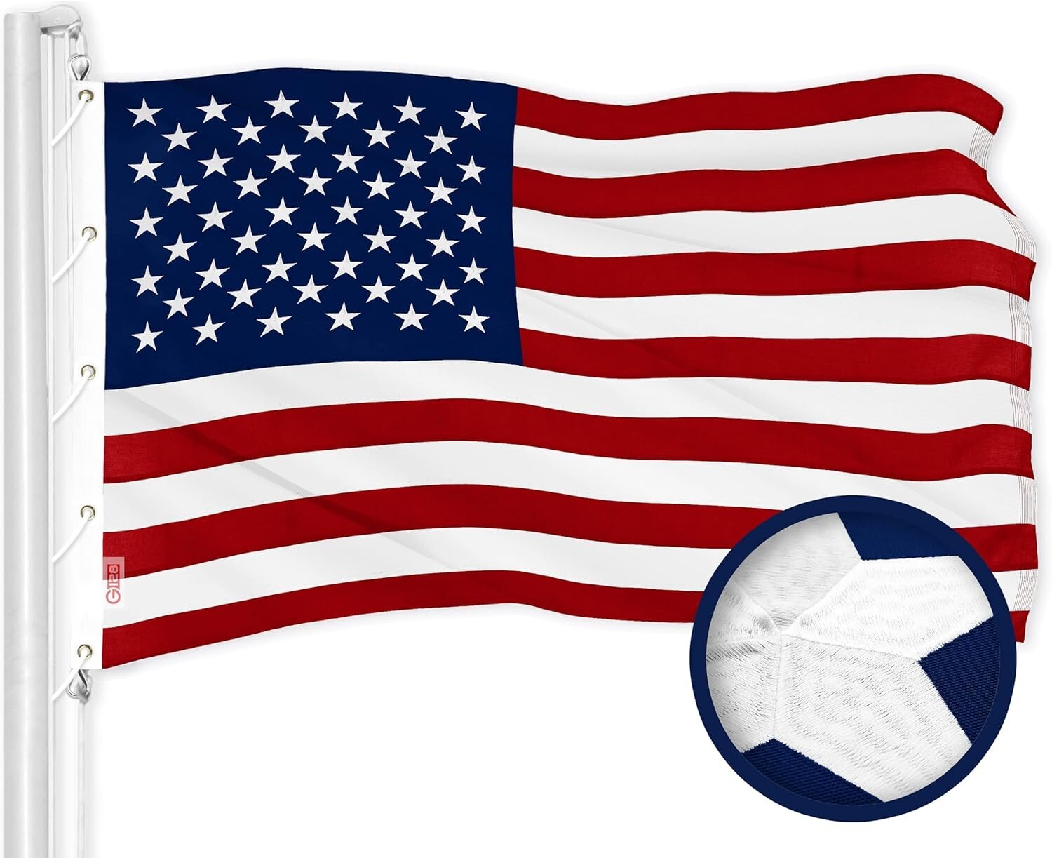 Durable 600D Polyester American Flag - Vibrant Colors & Embroidered Stars