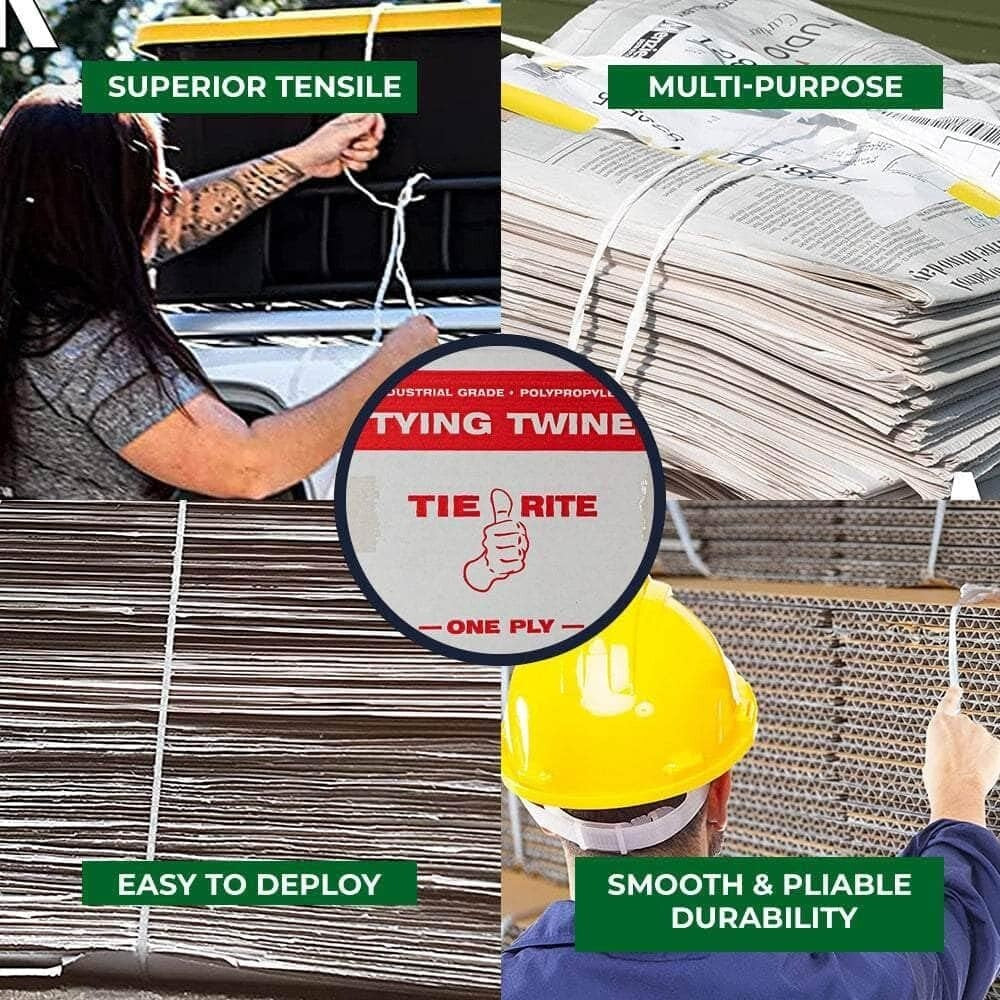156 lb Polypropylene Tying Twine - Durable Bundling Twine 6300 Ft in White