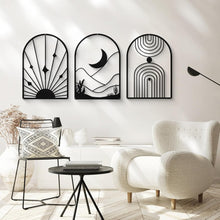 Load image into Gallery viewer, Stylish Abstract Metal Wall Art Set - 17 x 12 Inches for Living &amp; Study Rooms