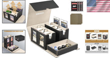 Load image into Gallery viewer, Premium Black Gold Card Deck Storage Box for 400+ Cards with Magnetic Closure