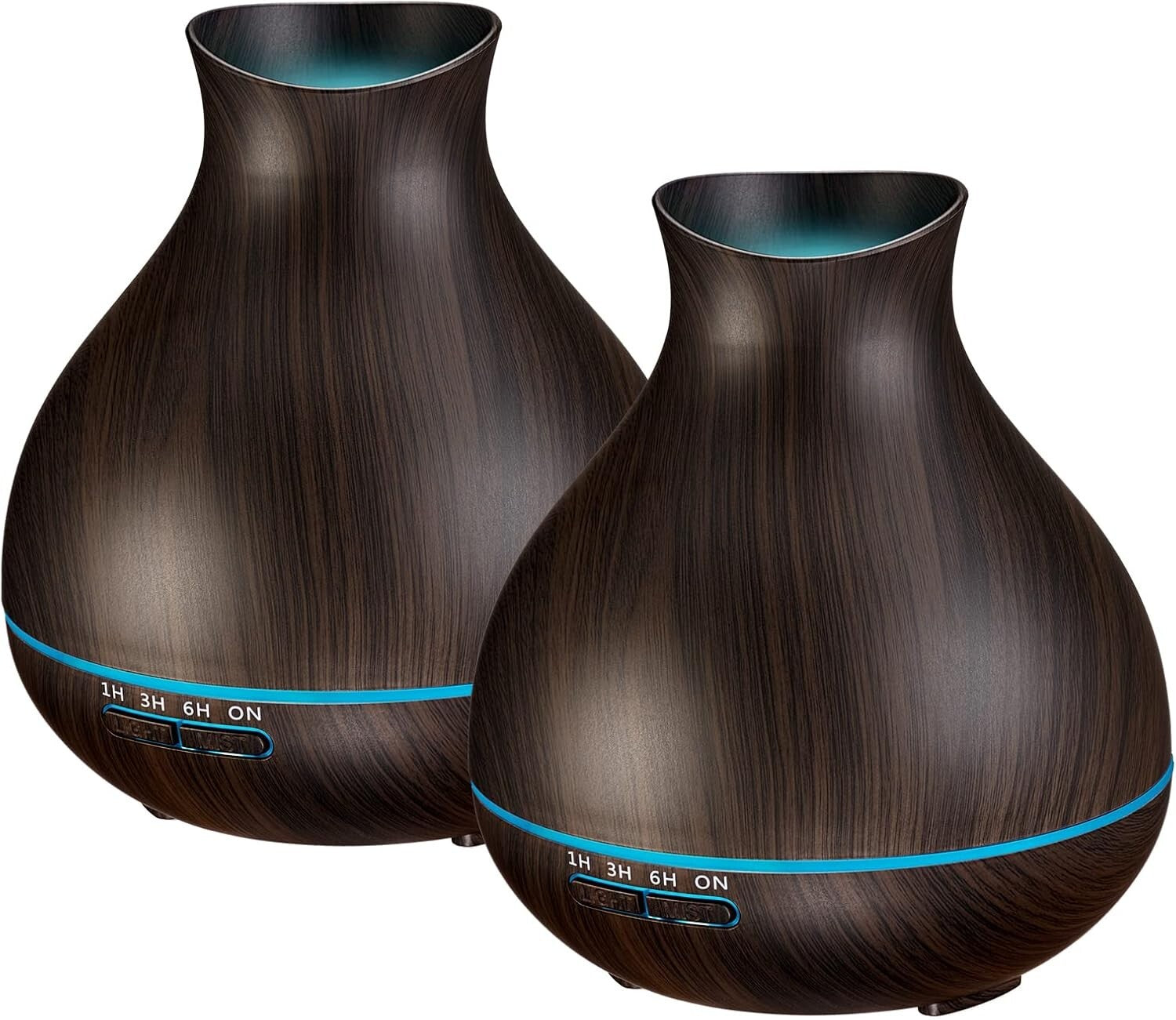 Aromatherapy Essential Oil Diffusers - 2 PCS, 550ml, LED Humidifiers for Larg...