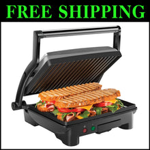 Load image into Gallery viewer, Versatile 4-Slice Sandwich Grill with Non-Stick Plates and Removable Drip Tray