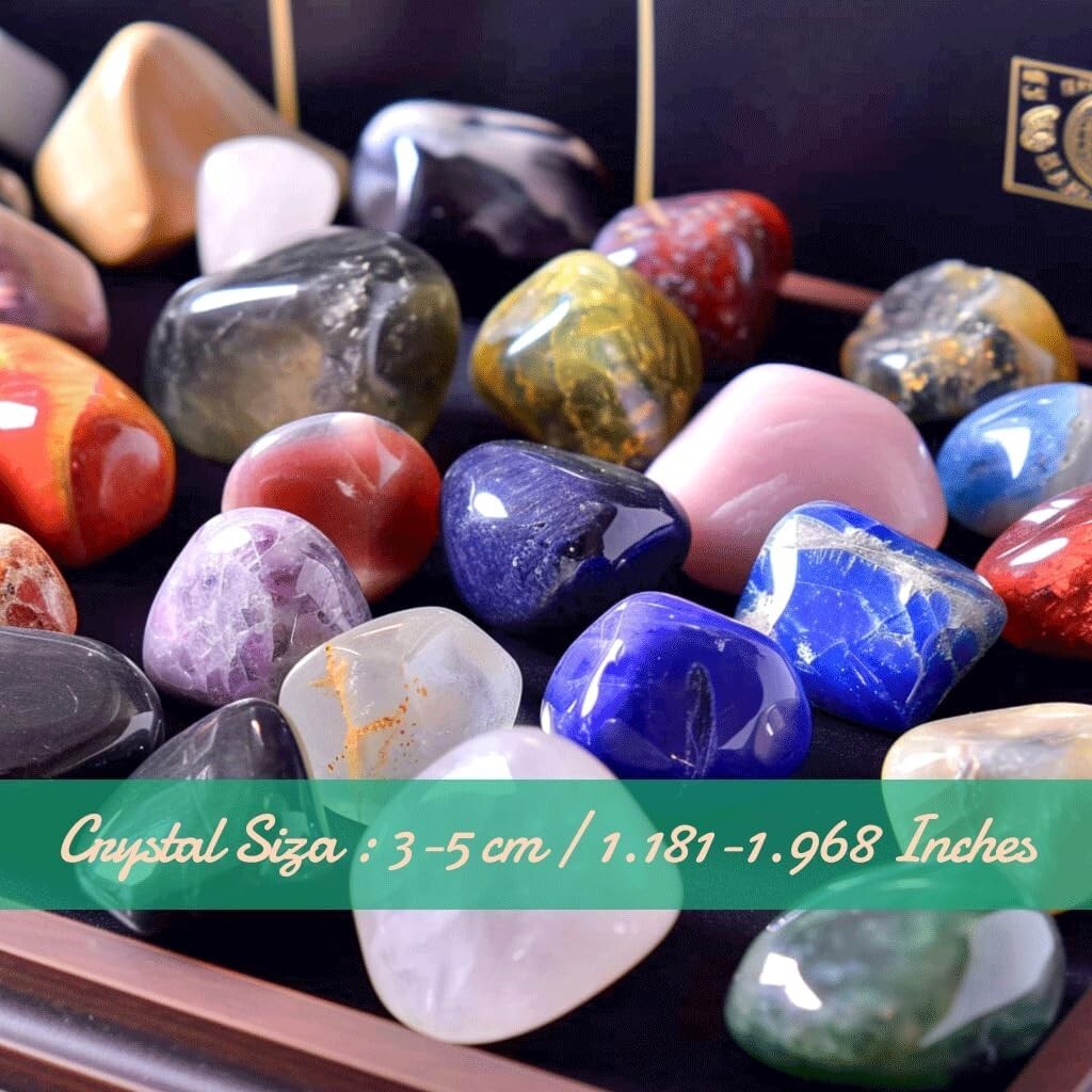 Extra Large Polished Stone Set: 25 Mixed Gemstones for Reiki & Chakra Balancing