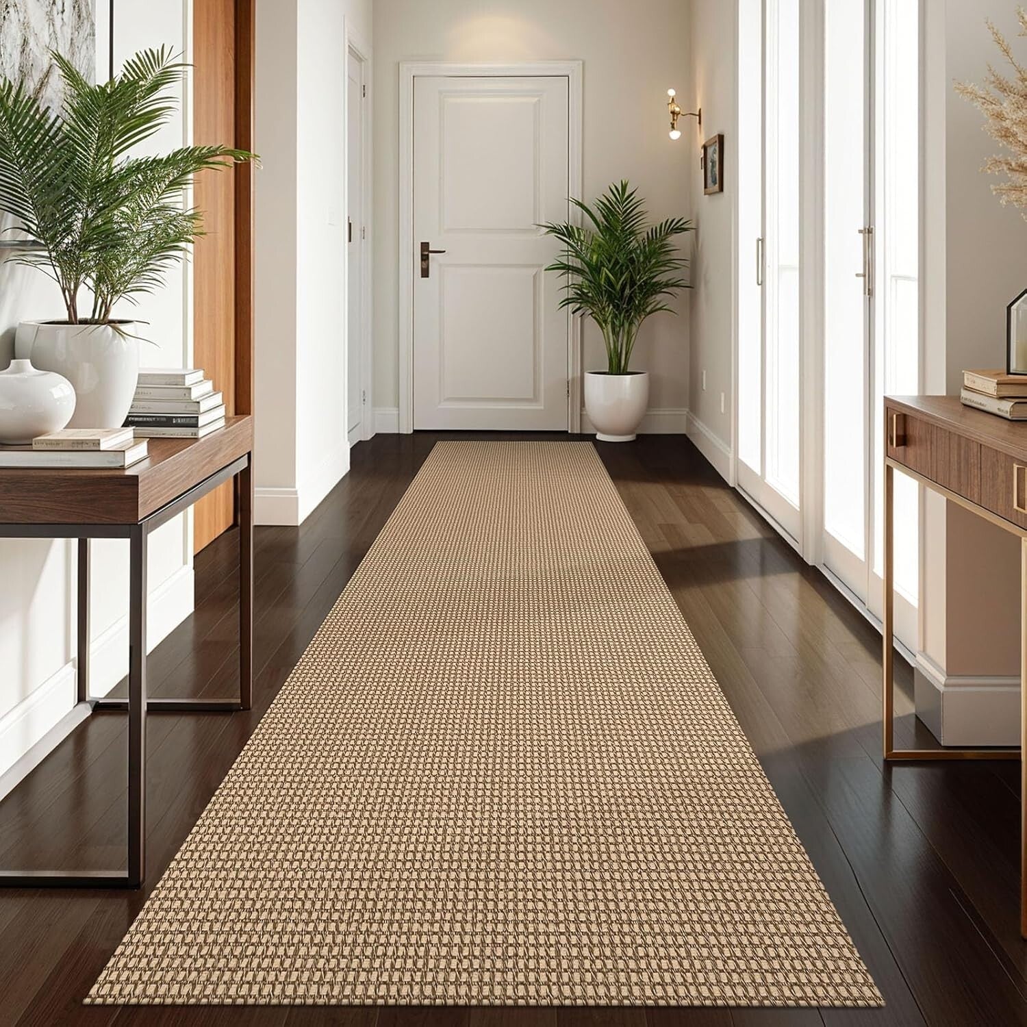 Farmhouse 3x10 ft Entryway Runner Rug - Soft, Stain Resistant, Machine Washable