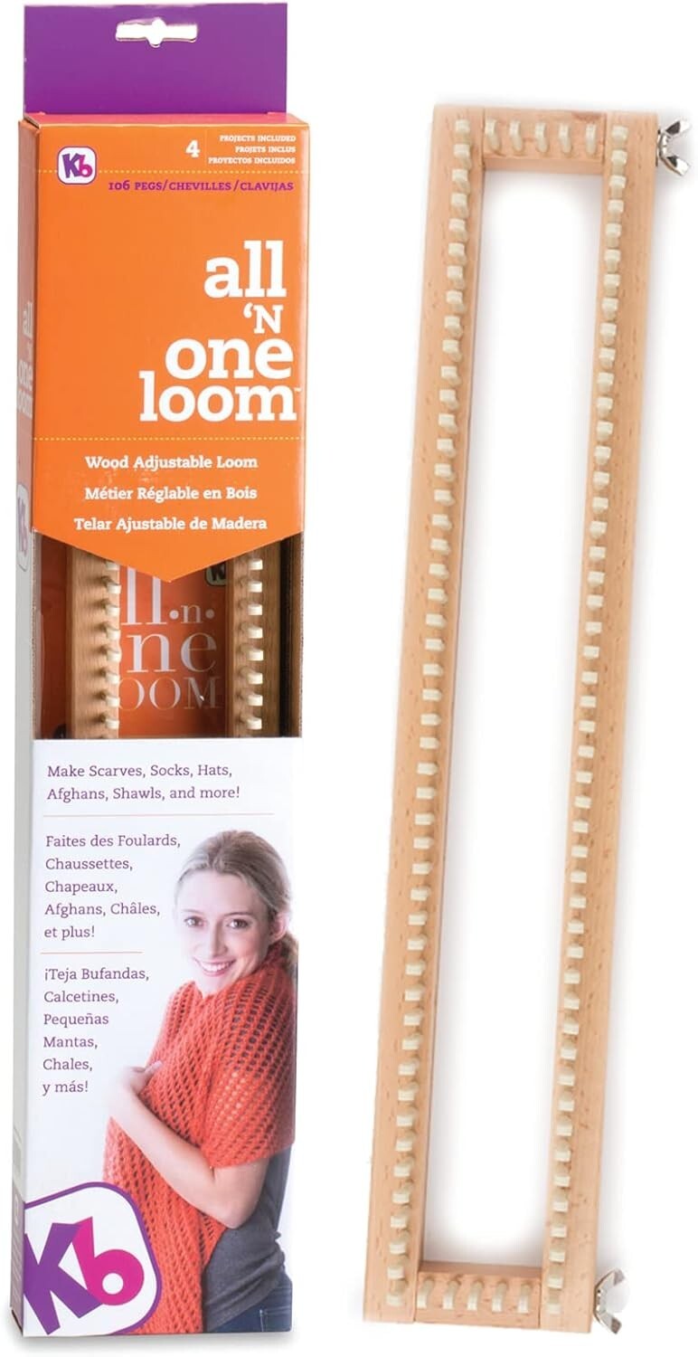 18" Multi-Purpose Knitting Loom Kit: 106 Pegs, Tool, and Instructions Included