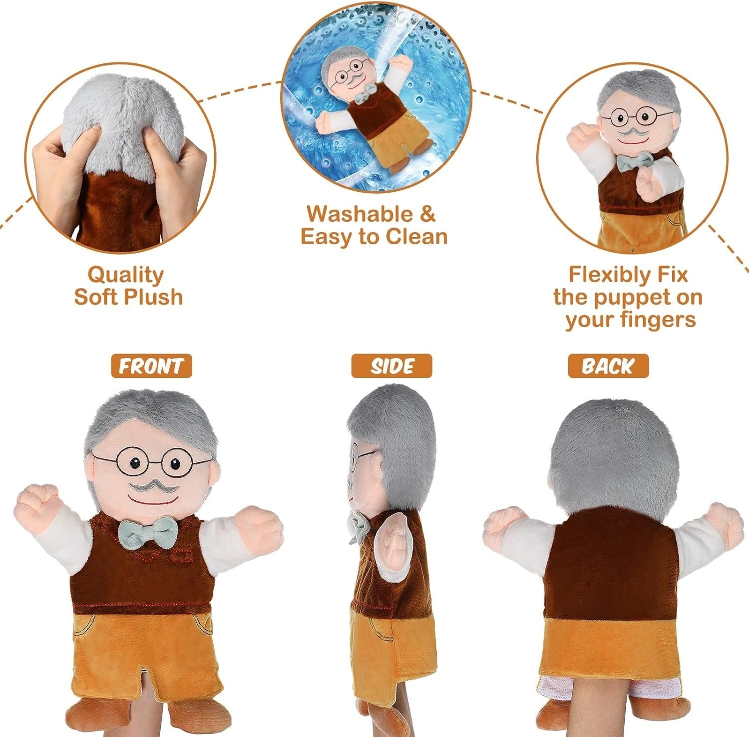 11.8" Family Member Puppet Set - 6 Pieces for Classroom and Home Theater Fun