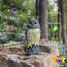 Load image into Gallery viewer, Weatherproof Solar Owl Garden Sculpture with Motion Detection &amp; Dynamic Features