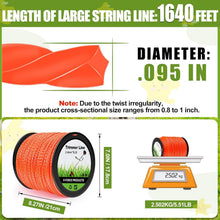 Load image into Gallery viewer, Twisted Design 0.095" Trimmer Line - High Performance 1640 FT Replacement String