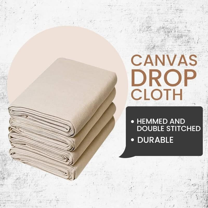 Machine Washable Canvas Drop Cloth Twin Pack 9'x12' for Floors & Furniture