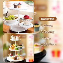 Load image into Gallery viewer, Elegant White Beaded Cupcake Towers for Weddings &amp; Parties - Holds 74+ Treats