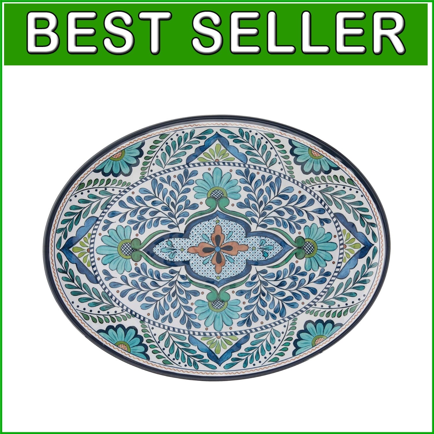 All-Season Melamine Oval Platter 18" x 13.5" - Perfect for Indoor/Outdoor Use