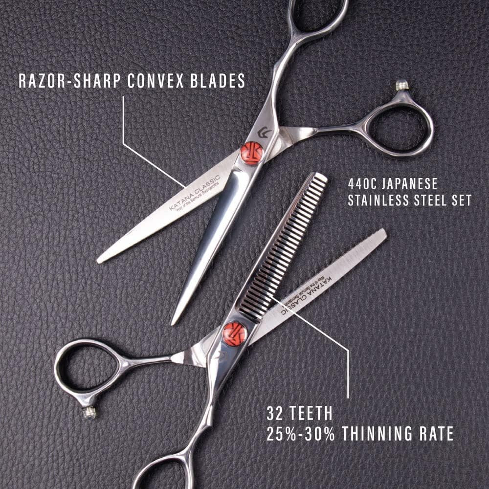 Versatile 6.5" Tokko Hair Shears - Regular and Thinning Scissors for Barbers
