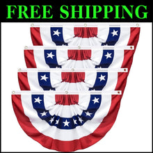 Load image into Gallery viewer, Premium 4 Pack 3x6 FT American Flags - Memorial Day and Independence Day Decor