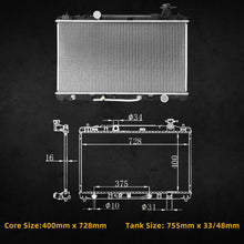 Load image into Gallery viewer, Complete Aluminum Radiator for 2010-2011 Camry 2.5L &amp; 2011 L4 - Reliable Cooling