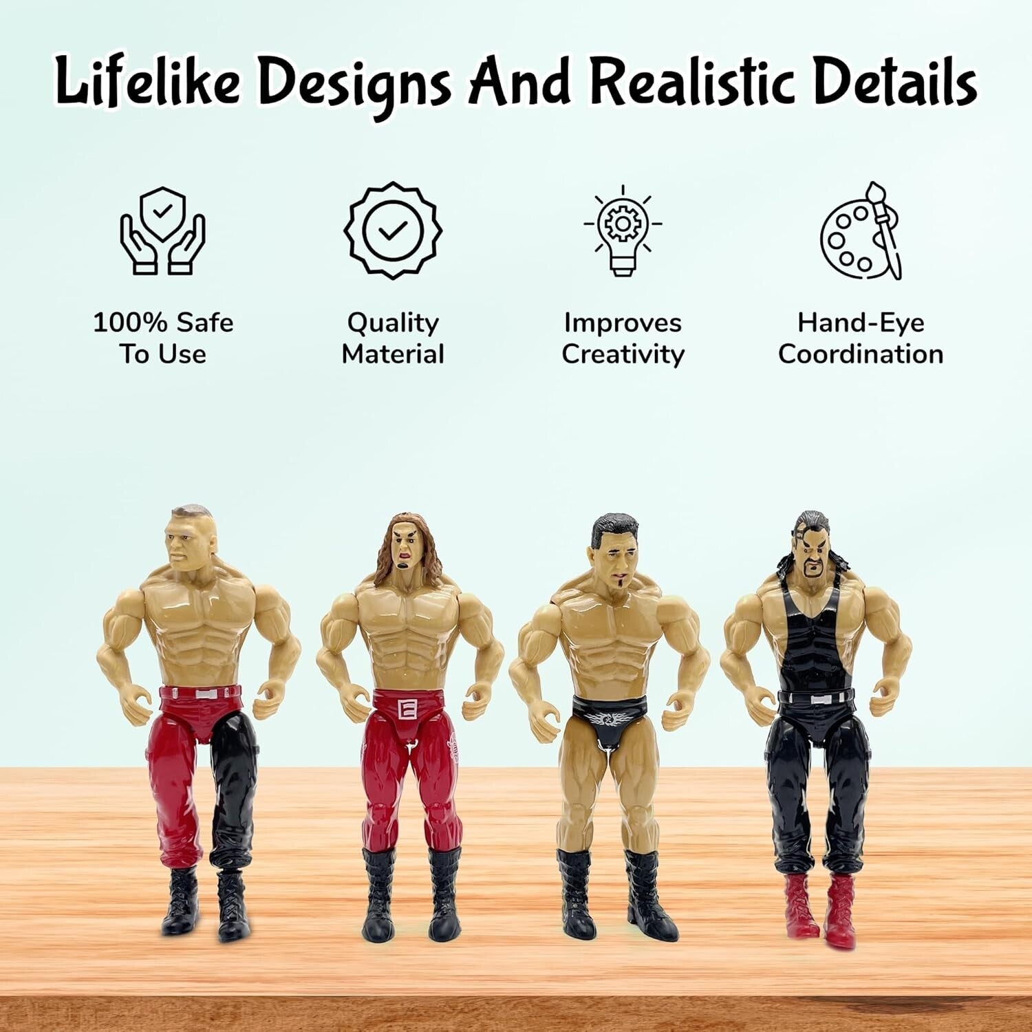 Deluxe 12pc Wrestling Action Figures Set - 7-Inch Realistic Wrestlers for Kids