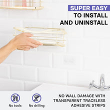 Load image into Gallery viewer, Elegant Gold Stainless Steel Self-Adhesive Shower Caddy - Wall Shelf Organizer