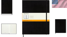 Load image into Gallery viewer, Versatile XXL Black Notebook with Rounded Corners &amp; Expandable Pocket - 8.5x11