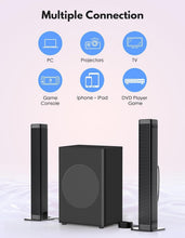 Load image into Gallery viewer, Bluetooth 5.0 Surround Sound Bar with Subwoofer – 10 EQ Modes &amp; Remote Control