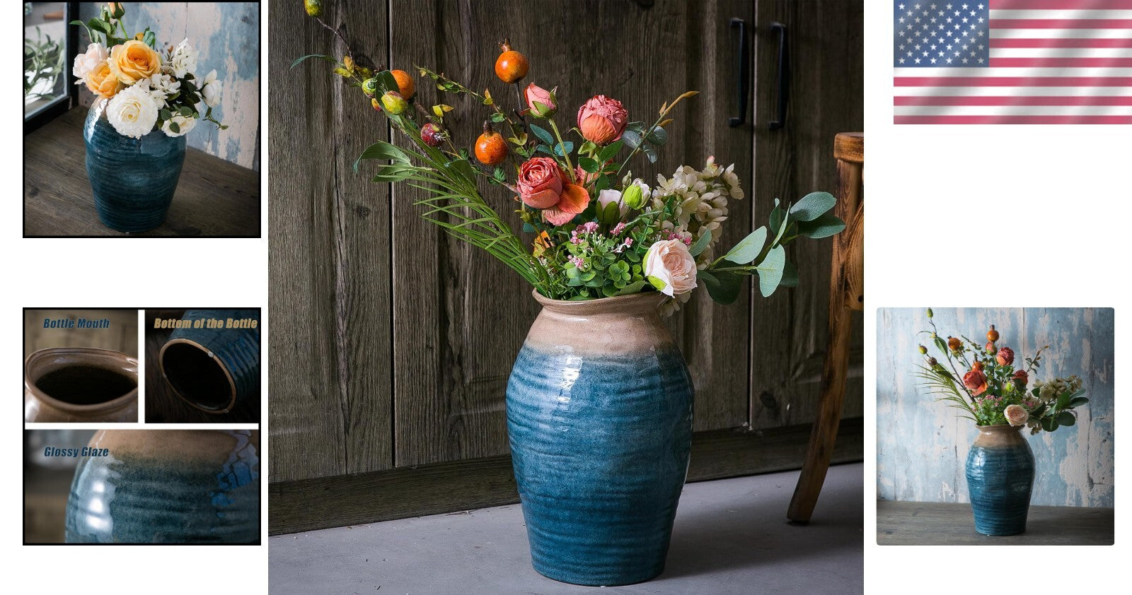 Show-Stopping Large Round Vase - Ceramic Floral Centerpiece for Modern Homes