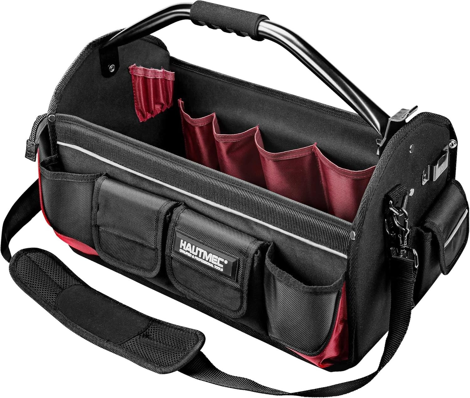 Ergonomic Heavy-Duty Tool Bag with Rotating Handle & Reflective Safety Strips