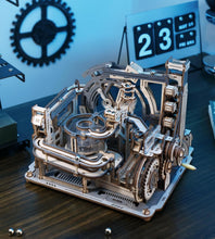 Load image into Gallery viewer, Motorized Marble Spaceport 3D Wooden Puzzle Kit - Unique STEM Gift for Adults