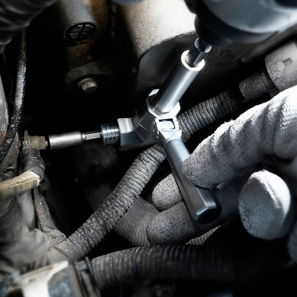 All Metal Right Angle Drill Attachment - Impact Driver Compatible Up to 3000 RPM