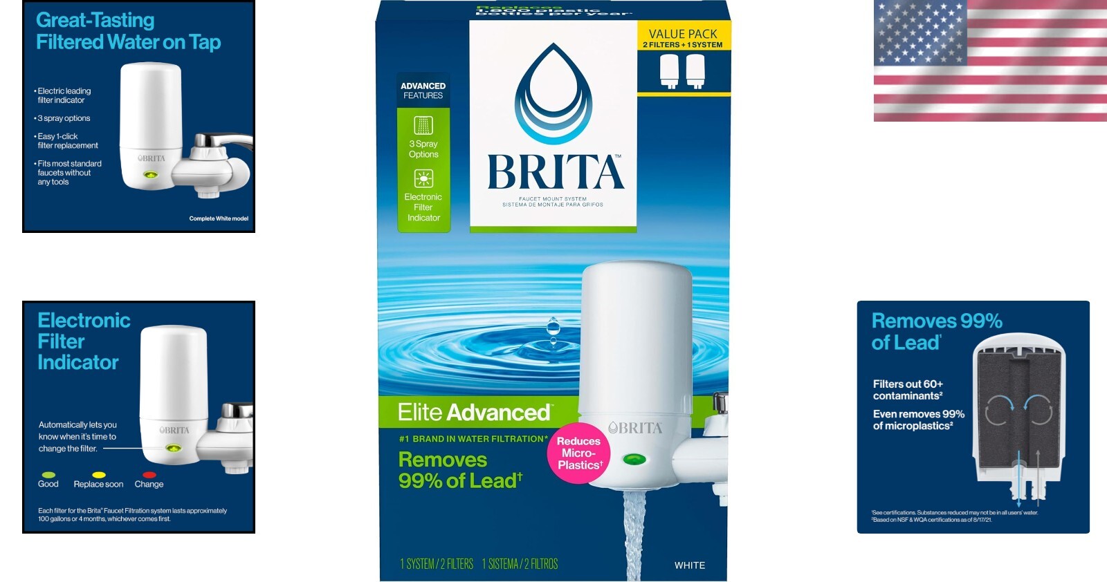 Countertop Faucet Mount Filter with Multiple Dispensing Options - Easy Install