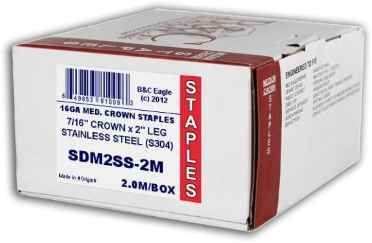 Heavy-Duty 16 Gauge Stainless Steel Staples - Ideal for Interior & Exterior Use