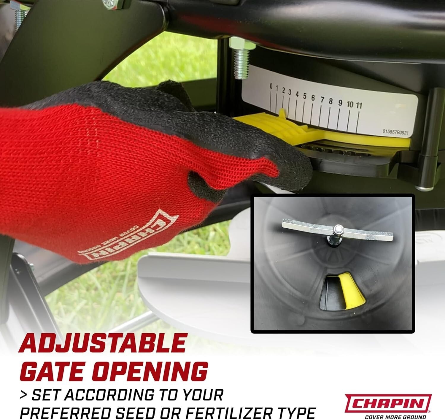 2.2 Cu Ft Tow Behind Spreader: Auto-Stop Dual Impeller & Heavy-Duty Tires