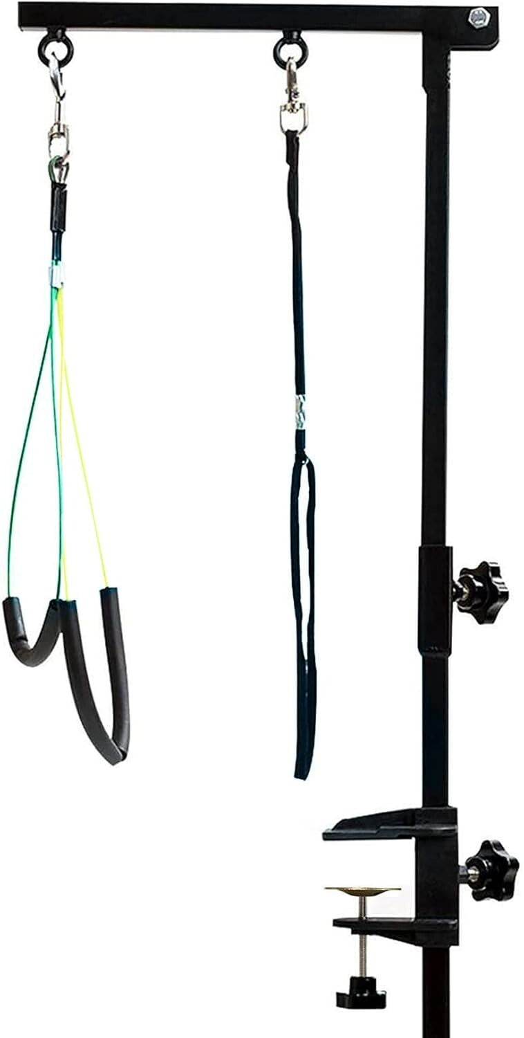 Adjustable Dog Grooming Arm with Clamp and No-Sit Haunch Holder - 35.4 Inches