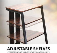 Load image into Gallery viewer, Elegant Corner Shelf for Record Player &amp; Media with Adjustable Wooden Shelves