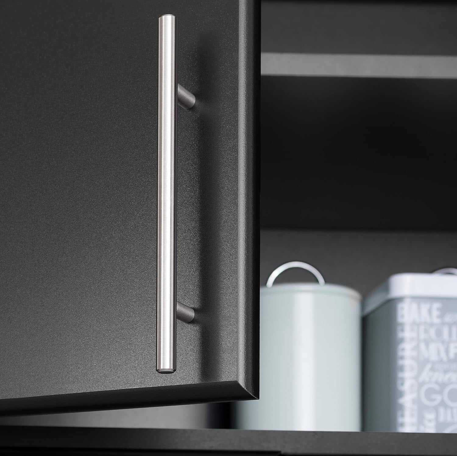 Elite 32-Inch Black Wall Cabinet: Stylish & Adjustable Storage Solution