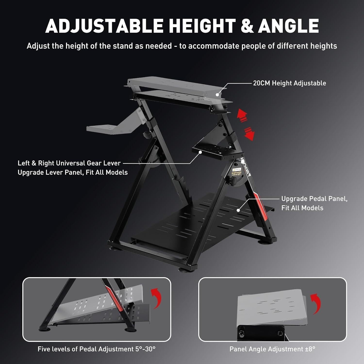 PRO Adjustable Wheel Stand: Durable Simulator Cockpit for Sim Racing Enthusiasts