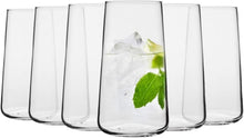 Load image into Gallery viewer, Set of 6 Modern Highball Glasses - 20 fl oz Clear Drinking Cups, Dishwasher Safe