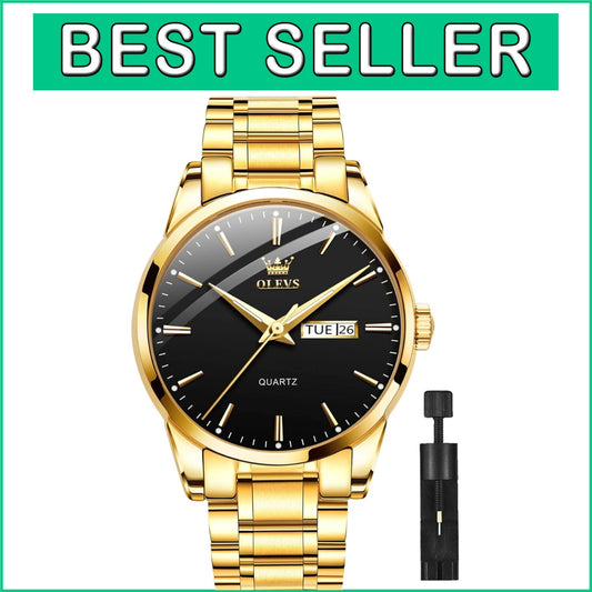 Elegant Luminous Men’s Watch with Day-Date Function & Scratch-Resistant Design