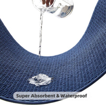 Load image into Gallery viewer, Elegant Quick Dry Navy Blue Bath Mat - Washable Non-Slip Runner Rug 24x60