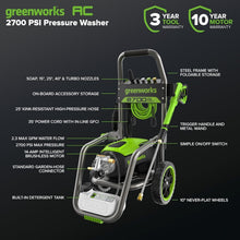 Load image into Gallery viewer, Versatile Electric Pressure Washer 2700 PSI - Ultimate Outdoor Cleaning Power